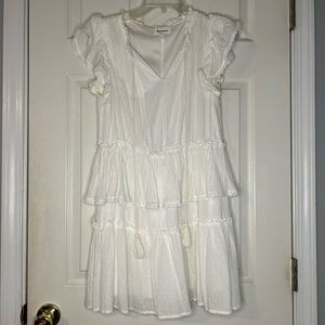 White ruffle dress
